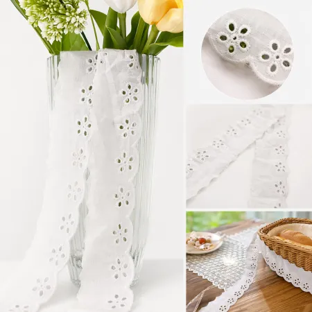 White lace lace, pure cotton wide-edge decorative fabric lace White lace lace, pure cotton wide-edge decorative fabric lace